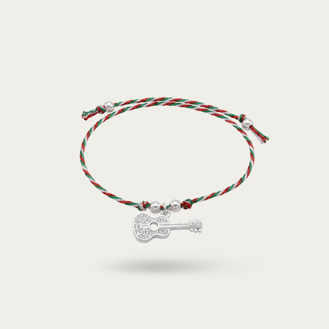 Blisse Allure 925 Sterling Silver cz Guitar Rakhi