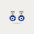 Blisseallure 925 Sterling Silver Blue Evil Eye Stud Earrings for Women & Men