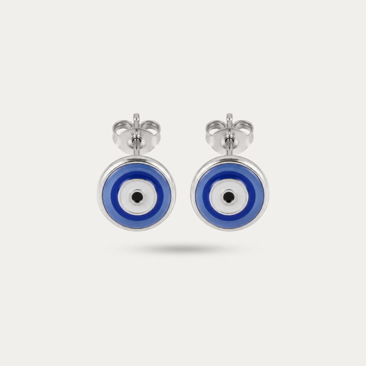 Blisseallure 925 Sterling Silver Blue Evil Eye Stud Earrings for Women & Men