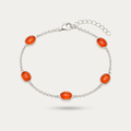 Blisse allure 925 Sterling silver Vintage Gemstone Bezel-Set Silver Chain Bracelet