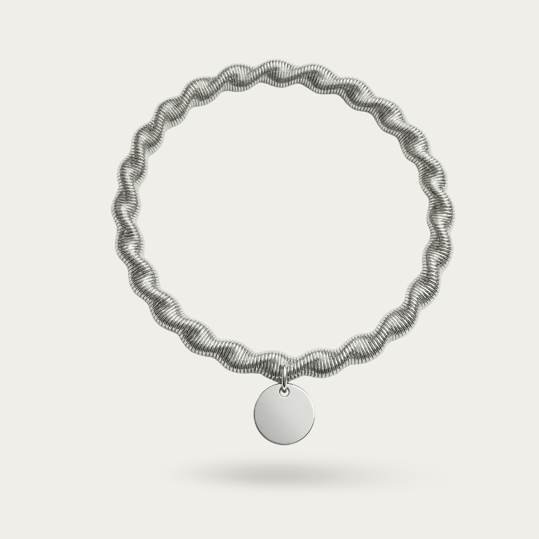 Italian Sterling Flexible Wire Wrapped Mesh Bracelet.