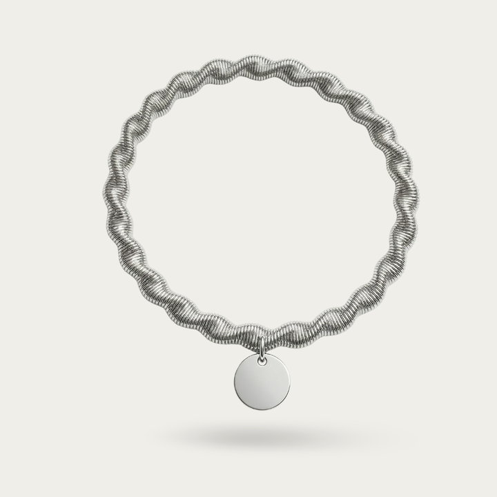 Italian Sterling Flexible Wire Wrapped Mesh Bracelet.