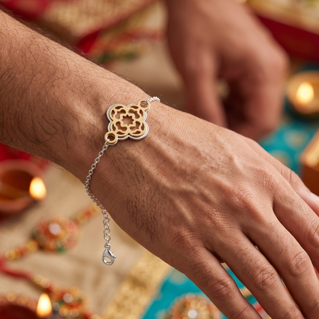 Blisse Allure 925 Sterling Silver Geometric Filigree Rakhi