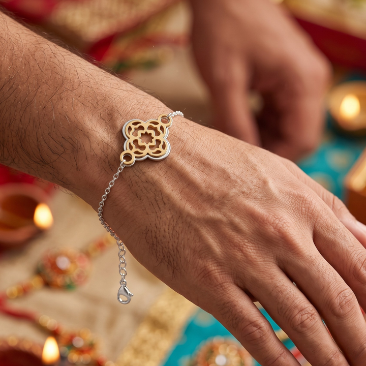 Blisse Allure 925 Sterling Silver Geometric Filigree Rakhi