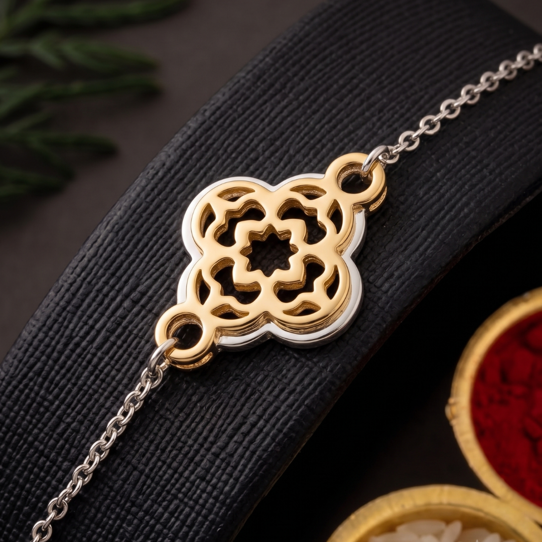 Blisse Allure 925 Sterling Silver Geometric Filigree Rakhi