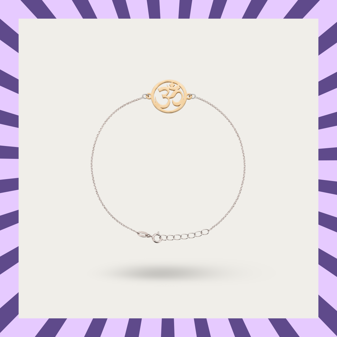 Blisse Allure 925 Sterling Silver Sacred Om Chain Rakhi
