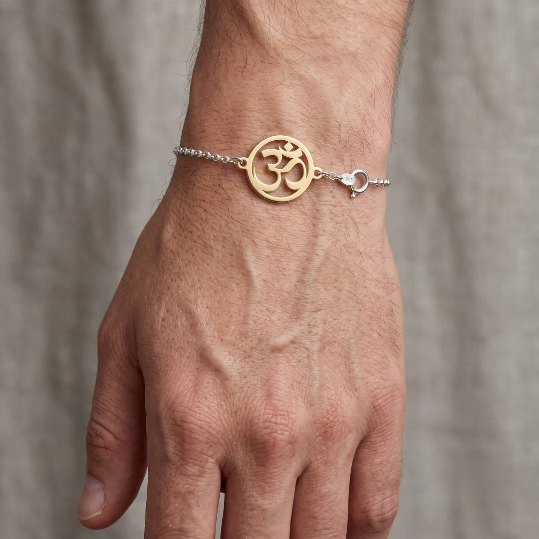 Blisse Allure 925 Sterling Silver Sacred Om Chain Rakhi