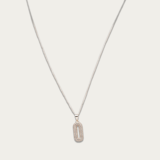 Blisse Allure Sterling Silver Paperclip pendant with a silver chain