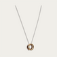 Blisse Allure Sterling Silver Necklace with 3 tone detachable rings.