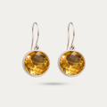 Blisse Allure 925 Silver Citrine Bezel-Set Drop Earrings