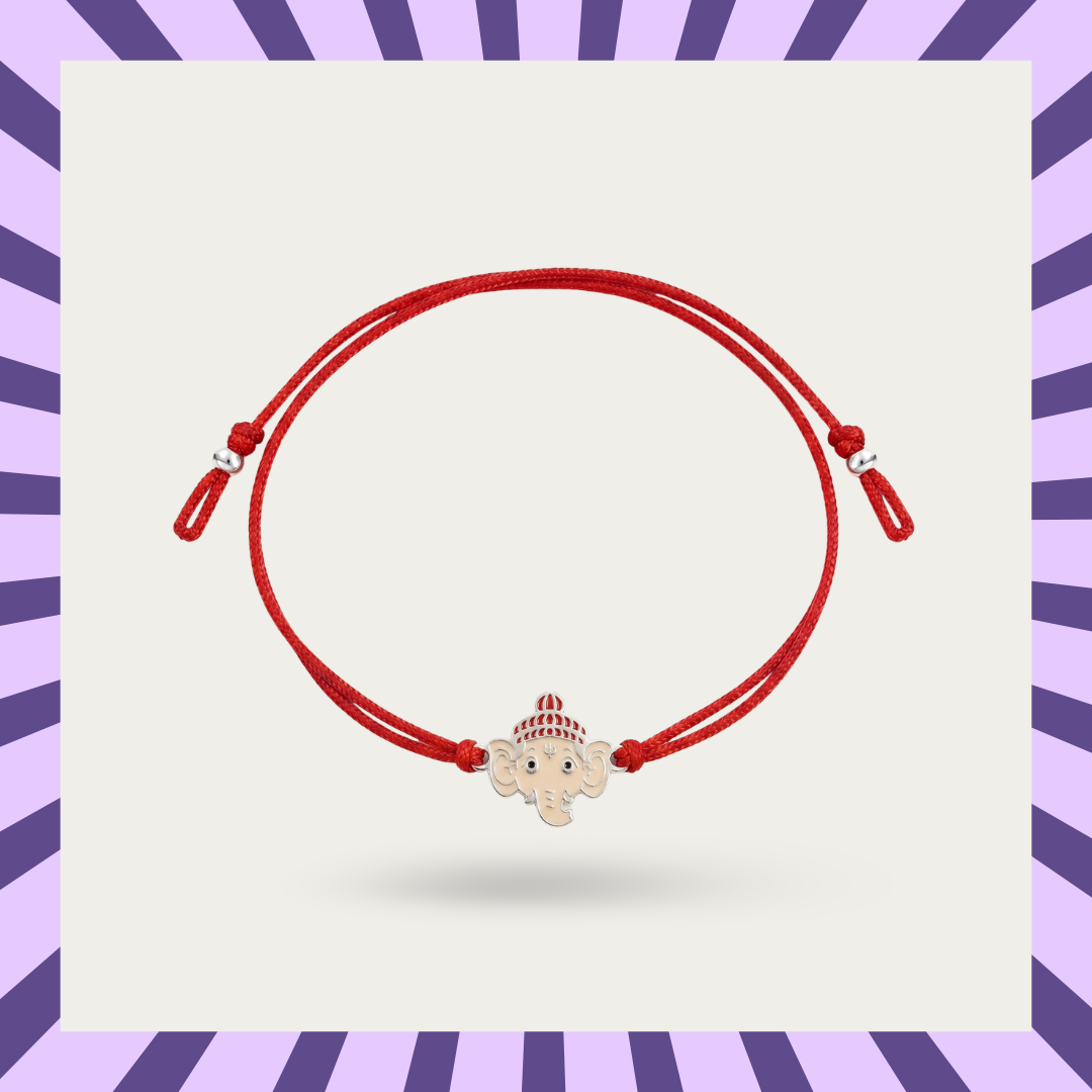 BLISSE ALLURE STERLING SILVER GANESHA RAKHI