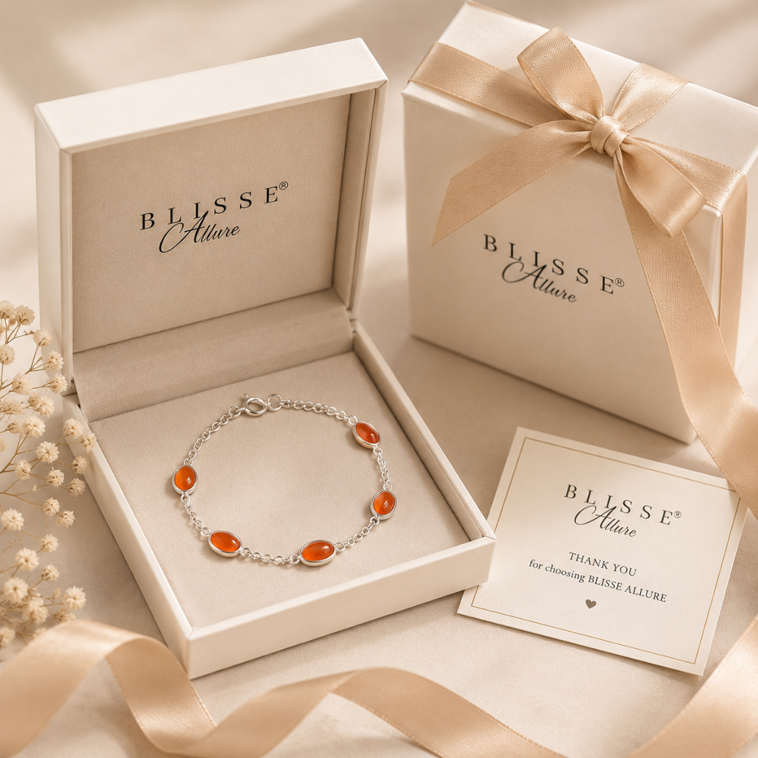 Blisse allure 925 Sterling silver Vintage Gemstone Bezel-Set Silver Chain Bracelet