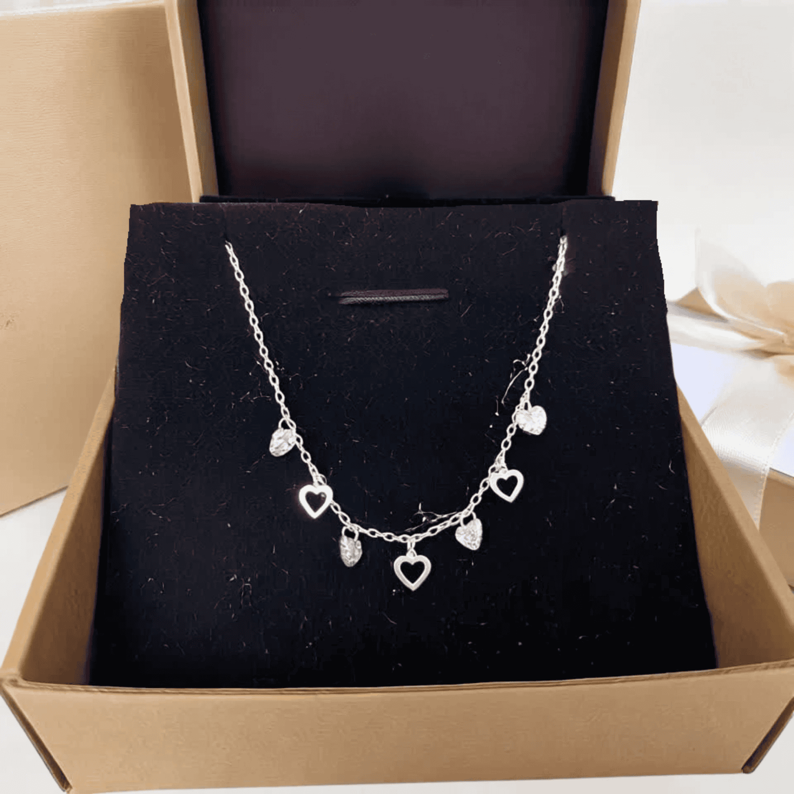 Dangling Heart Charms Necklace