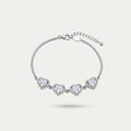 Blisse allure 925 Sterling Silver Heart Halo Emerald-Cut CZ Anklet