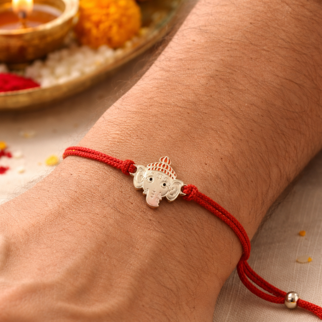 BLISSE ALLURE STERLING SILVER GANESHA RAKHI