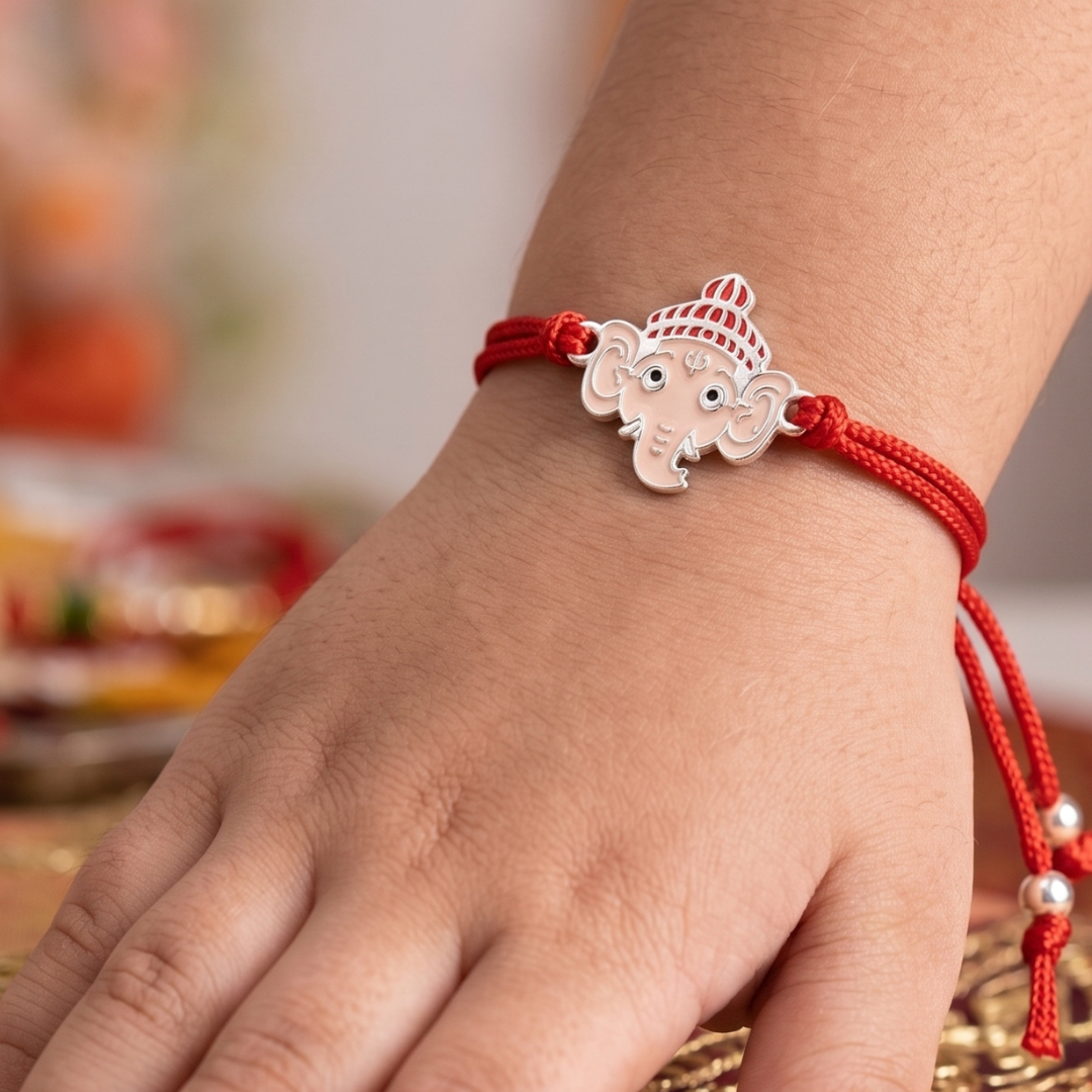 BLISSE ALLURE STERLING SILVER GANESHA RAKHI