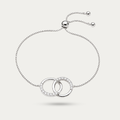 Blisse allure 925 Sterling Silver Interlocking Circle Adjustable Bracelet