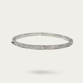 Blisse Allure Sterling Silver Cartier Love Bangle with cubic zirconia