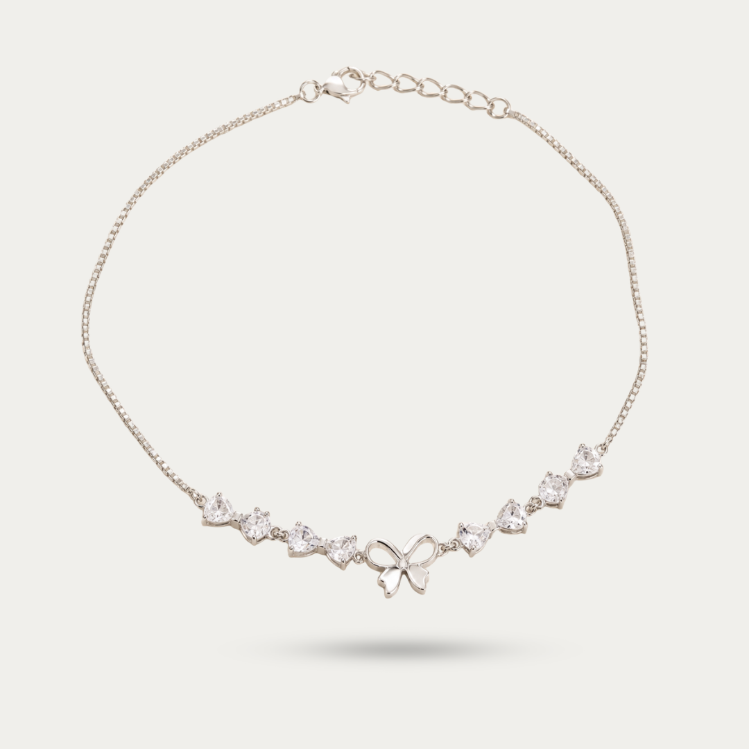 Blisse Allure 925 Sterling Silver Butterfly Anklet Set