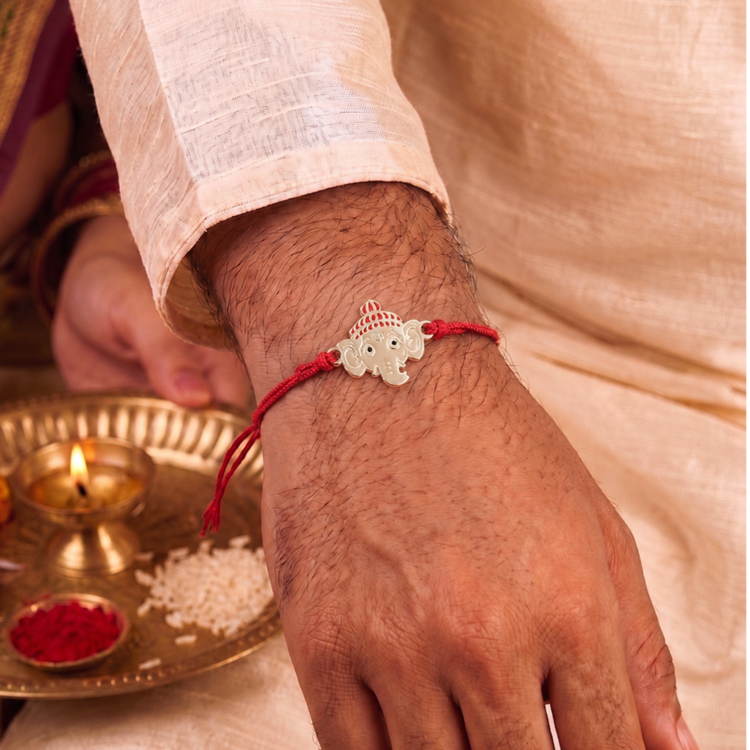 BLISSE ALLURE STERLING SILVER GANESHA RAKHI