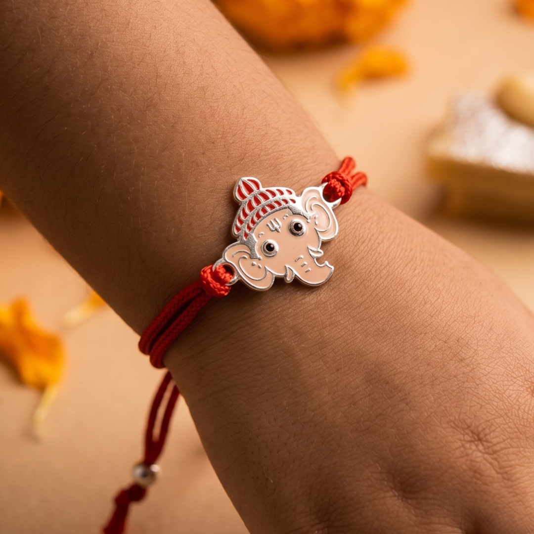 BLISSE ALLURE STERLING SILVER GANESHA RAKHI