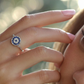 Blisse Allure Sterling Silver Evil Eye Chain Ring