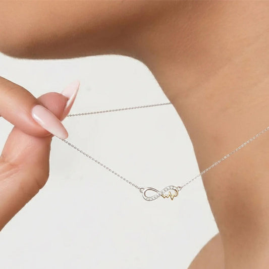 Infinity with heartbeat Necklace - Blisseallure.in