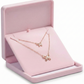 Butterfly shaped rose gold with white cz layered necklace
