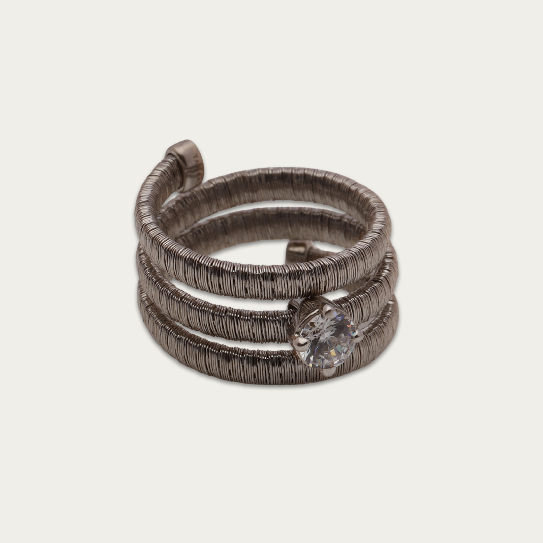 Blisse Allure 925 Sterling Silver Three Band Finger Ring with White Cz