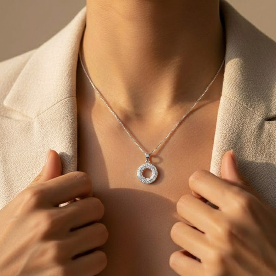 Blisse Allure Sterling Silver Doughnut pendant with silver chain