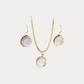 Mother of Pearl Round 925 Sterling Silver Earring & Pendant Set