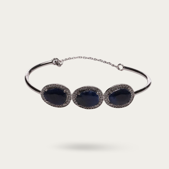 Blisse Allure Blue Sapphire Bracelet with white cubic zirconia