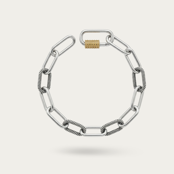 Blisse Allure Sterling Silver Paper Clip Shaped Link Bracelet