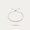 Blisse allure 925 Sterling Silver Rose Gold Curved Bar Adjustable Bracelet