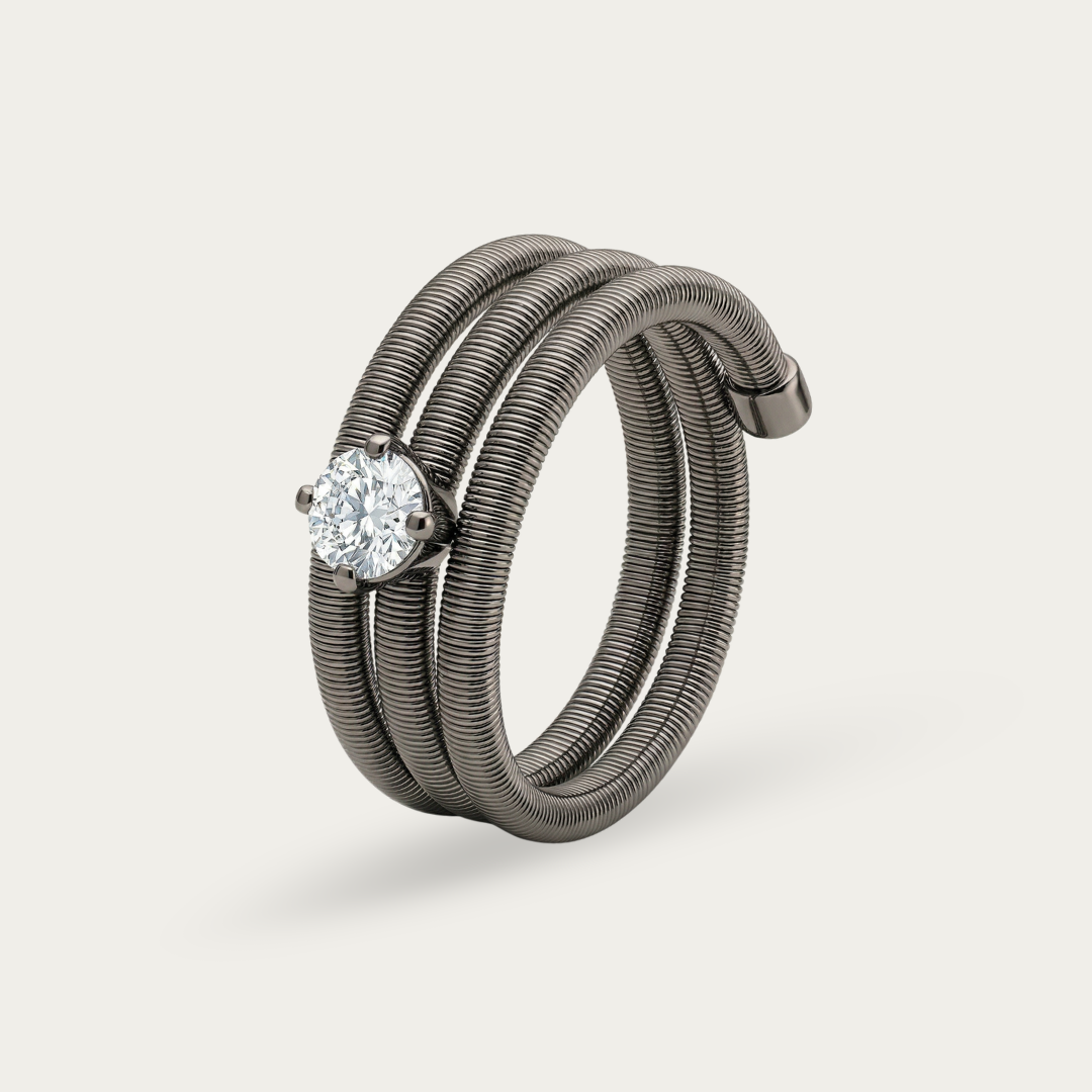 Blisse Allure 925 Sterling Silver Three Band Finger Ring with White Cz