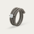 Blisse Allure 925 Sterling Silver Three Band Finger Ring with White Cz
