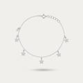 Blisse Allure "Celestial Chimes" 925 Silver Star Dangle Anklets