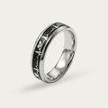 Vital Rhythm Ring with Black Inlay For Men