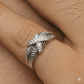 Ring with Leaf-Inspired Pattern and Cross Stone Accent For Men - Blisseallure.in