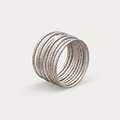Blisseallure 925 Sterling Silver Diamond-Cut Spiral Coil Ring