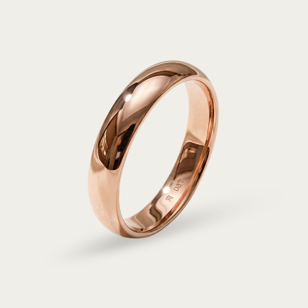 Band Ring with Gold Plating For Men