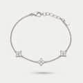 Blisse allure 925 Sterling Silver Cubic Zirconia Four-Point Star Cluster Bracelet
