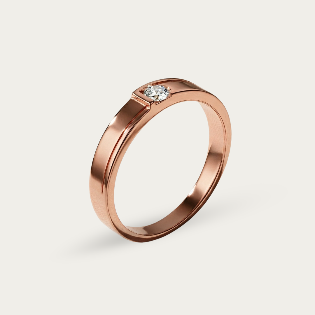 Rose Gold-Plated Ring for Men