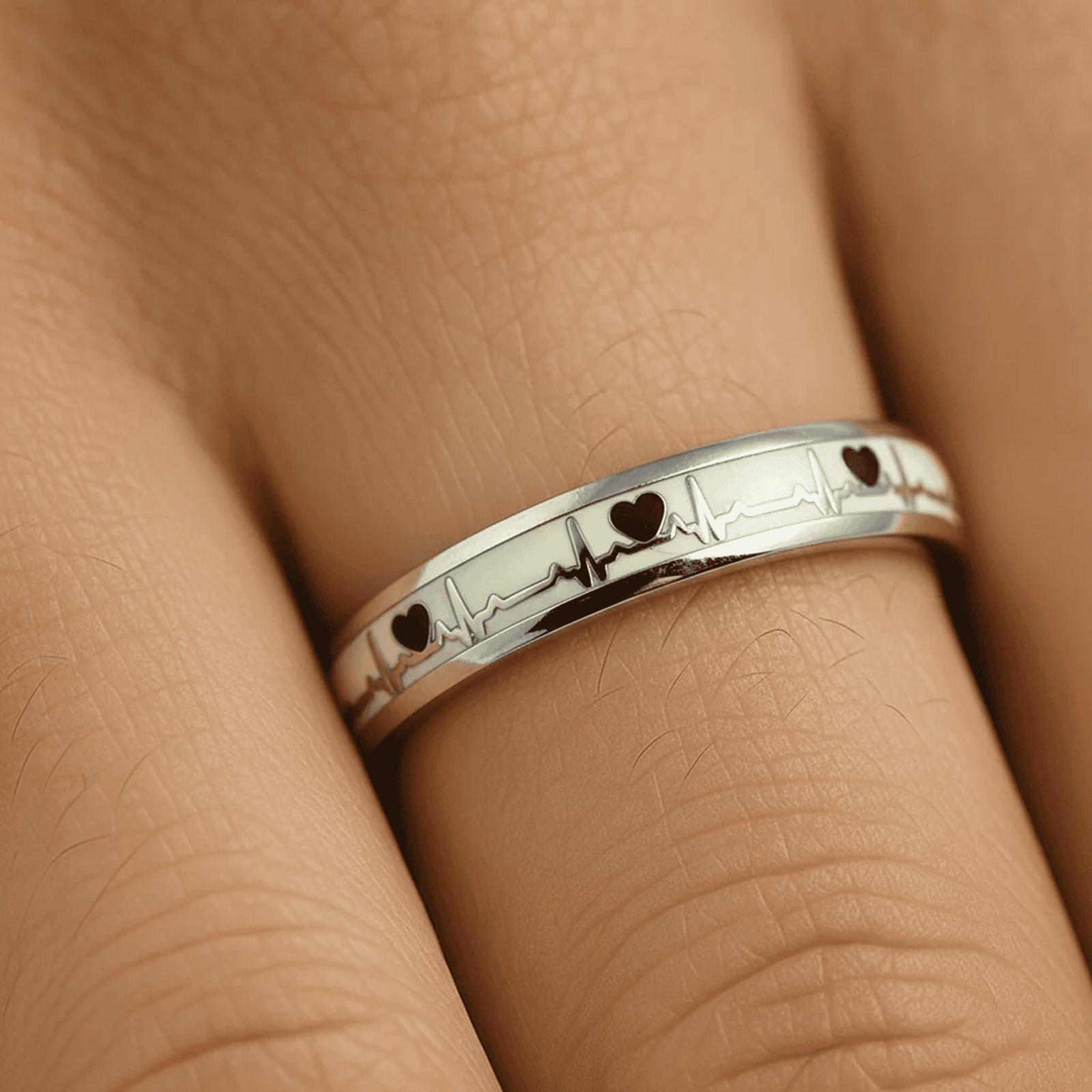 Promise Ring with Heartline Pattern For Men - Blisseallure.in