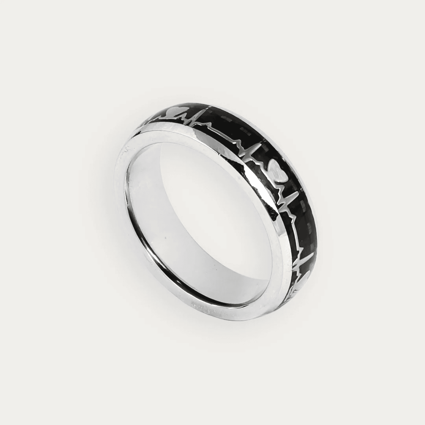Vital Rhythm Ring with Black Inlay For Men - Blisseallure.in