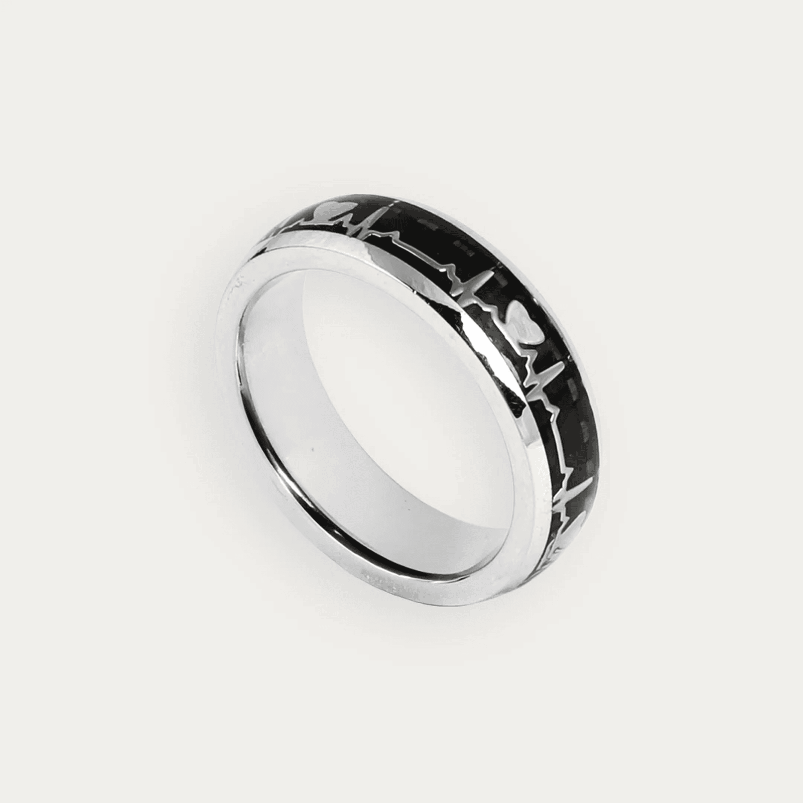 Vital Rhythm Ring with Black Inlay For Men - Blisseallure.in