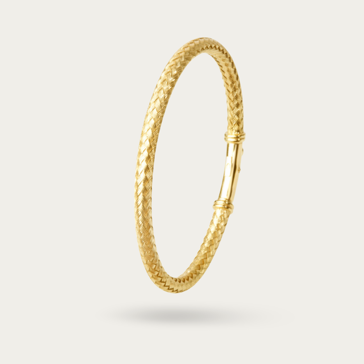 Blisse Allure Timeless Gold Vermeil Bangle with Braided Texture