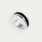 Band Ring with Rotating  Black Inlay for Men - Blisseallure.in
