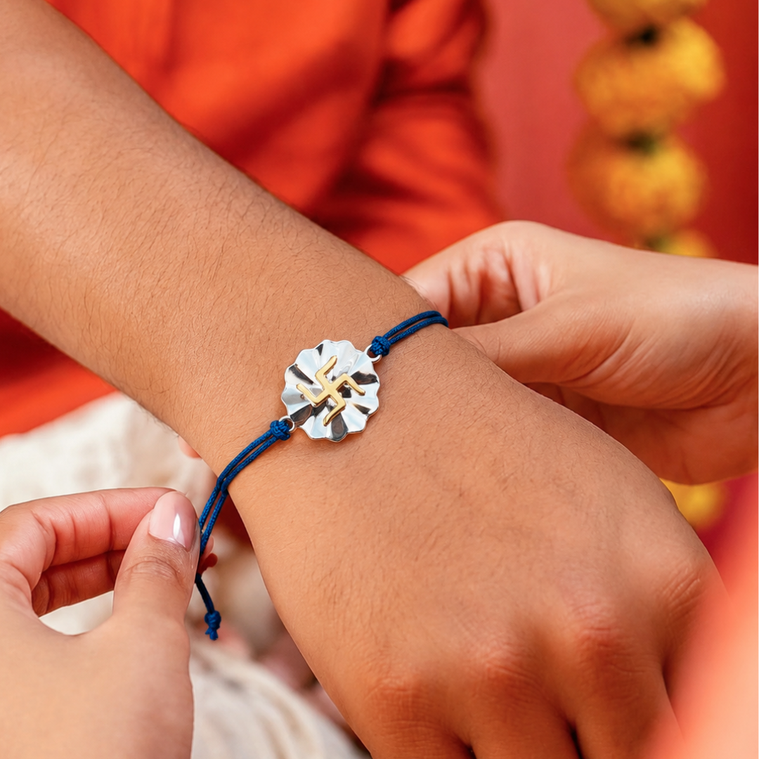 Blisse Allure Sterling Silver SWASTIK RAKHI