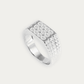 Ring with Diamond-Cut Pattern and Triangular Side Detailing for Men - Blisseallure.in